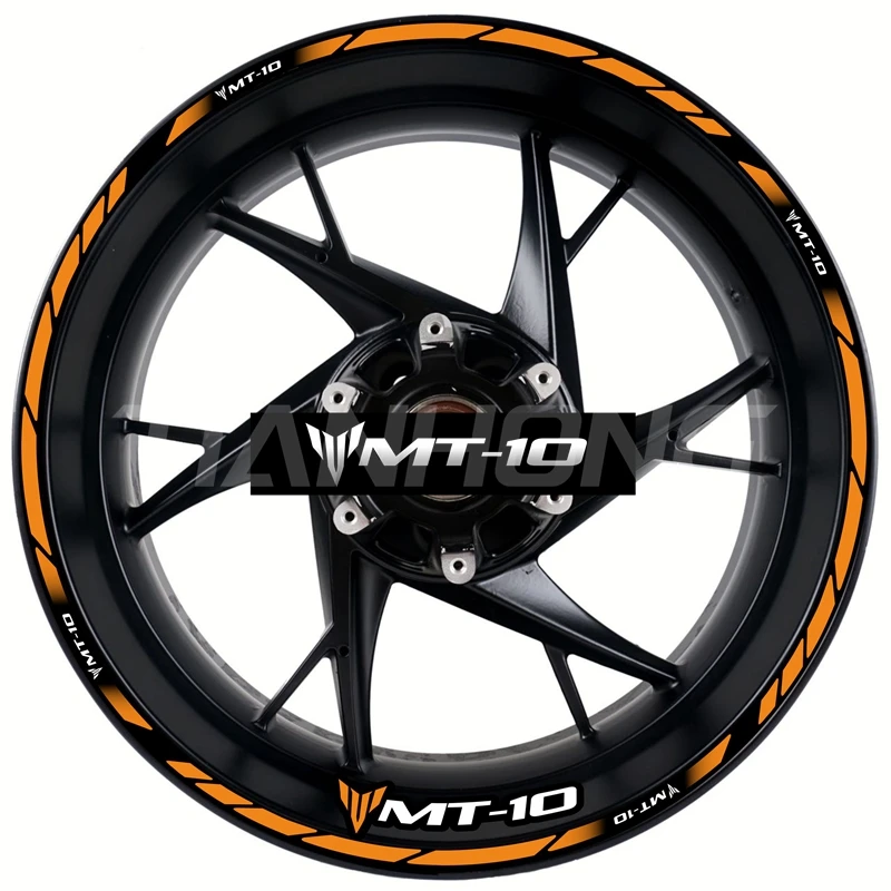 Motocicleta Wheel Hub Logo Decalque, Modificação, Conjunto Completo de 17 Polegada Rim, Adesivos Reflexivos, Yamaha, MT-10, Alta Qualidade