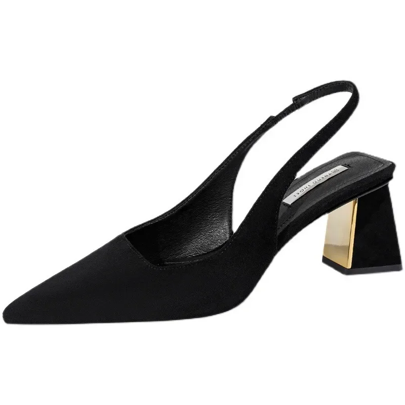 Sandals Women Summer New Fashion Women's Sandals 2024 Pointed Pumps Women Shoes Office Dress Shoes Sexy Square Heel High Heels image 5