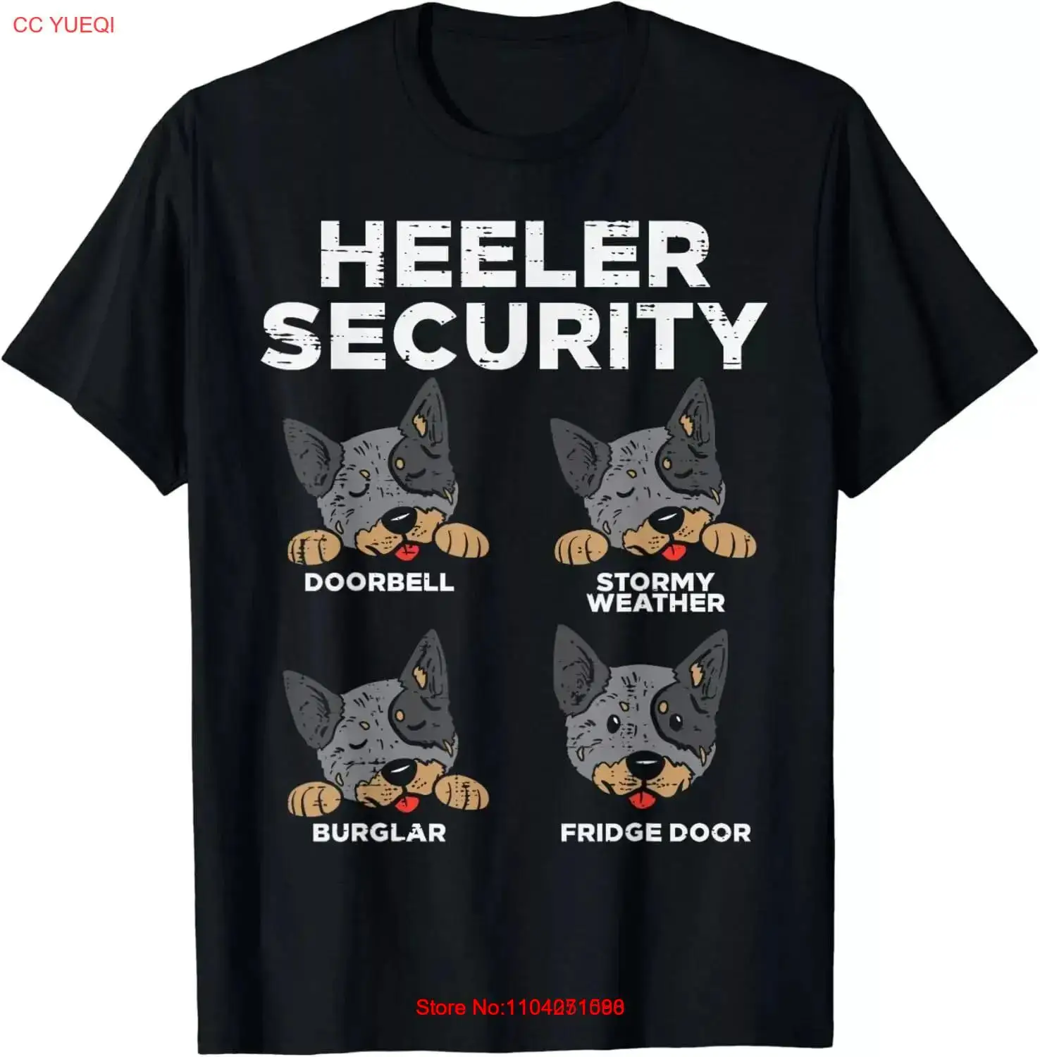 Heeler Security Funny Blue Red Australian Cattle Dog Gift Men's T-Shirt S-5XL