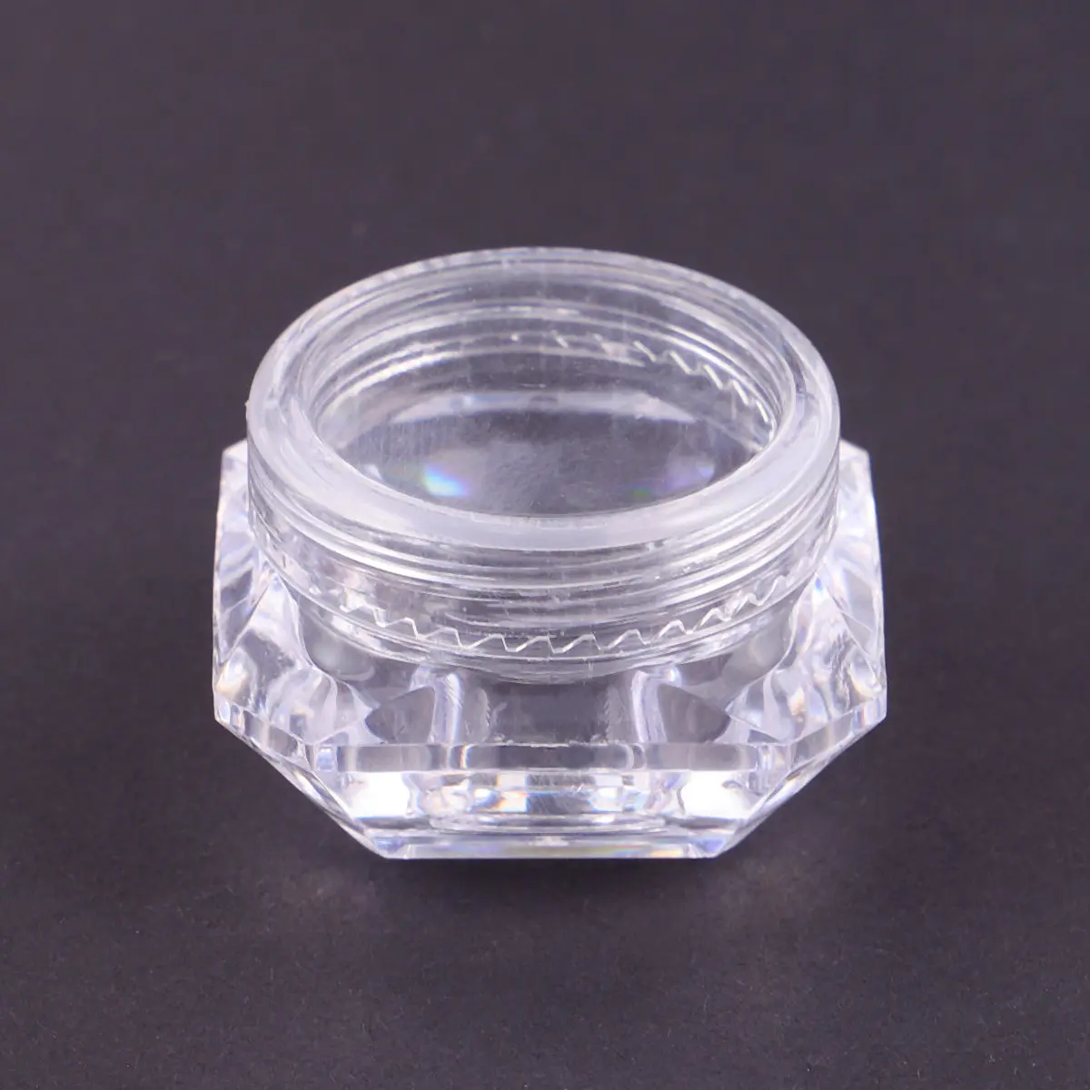 20Pcs Containers Refillable Transparent Diamond Shape Jars for DIY Loose Powder Glitter Eye Shadow Cream Storage