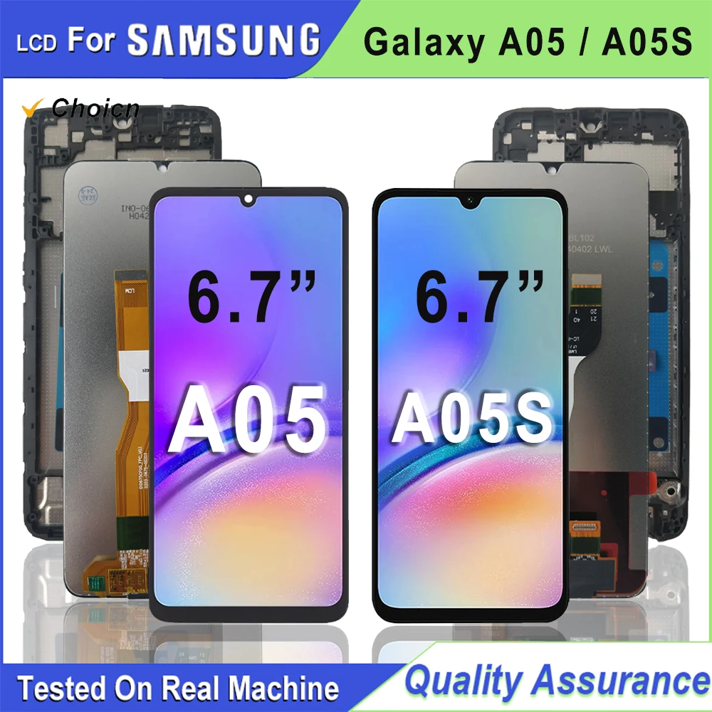 Tela de 6.7 polegadas para Samsung Galaxy A05 A055F, Conjunto de Tela LCD Touch Screen Digitizer para Galaxy A05S A057F, Peças de Substituição da Tela LCD