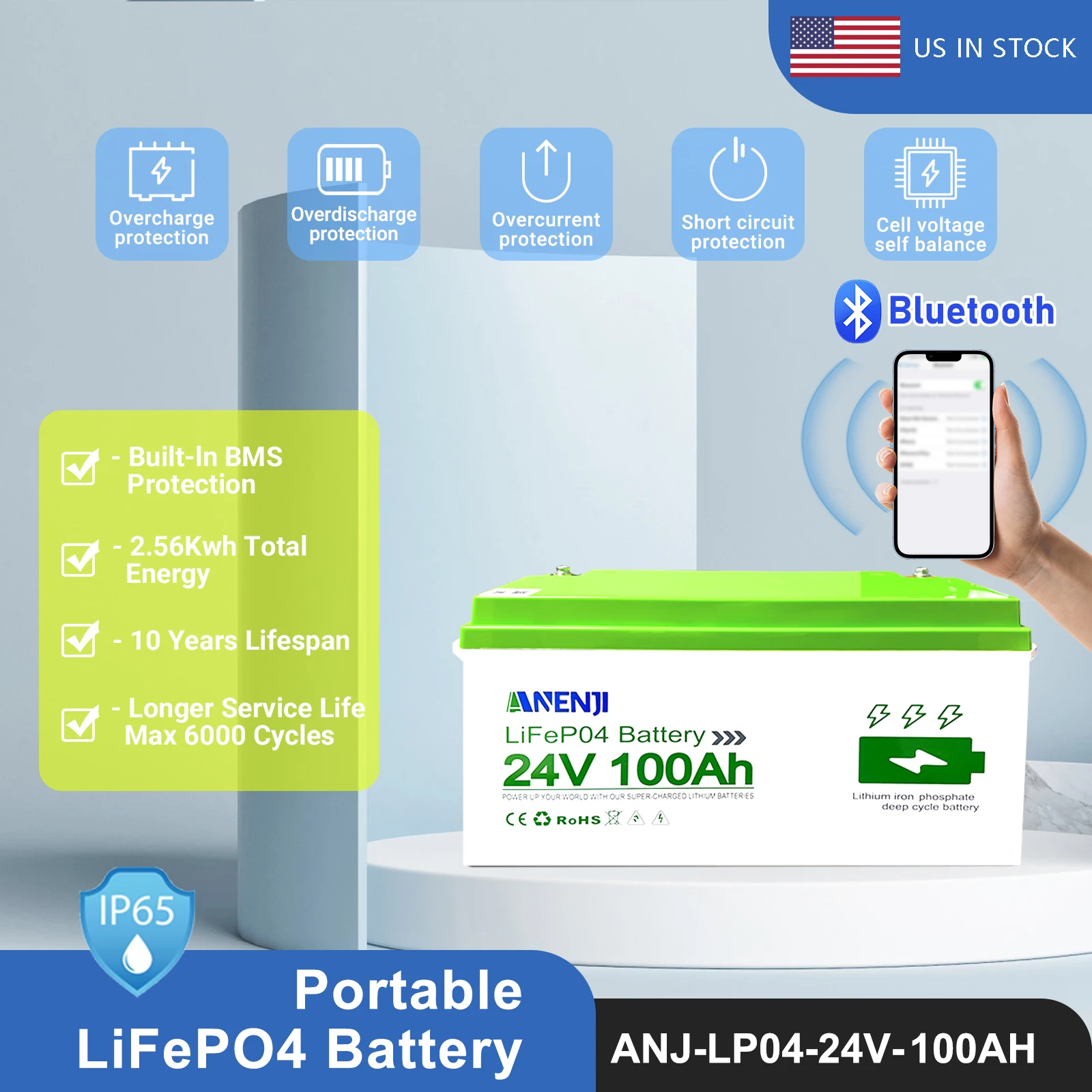 ANENJI LiFePo4 Pil 24V 100AH 2 - Lithium Battery 100Ah incelemesi ve fiyatı