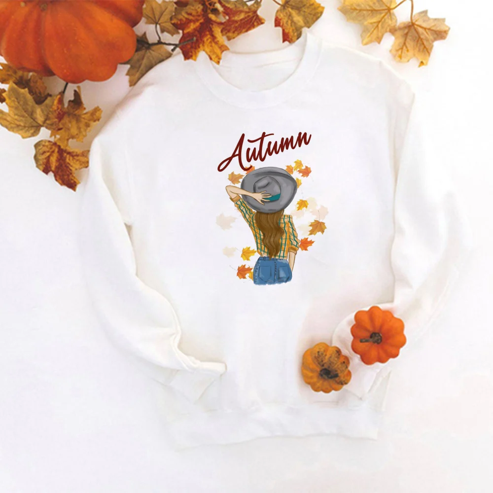 Hello Fall Autumn Girls Thanksgiving Sweatshirt Autumn Graphic Tops Hoodie Clothes Fashion Pullover Streetshirt Halloween Outfit