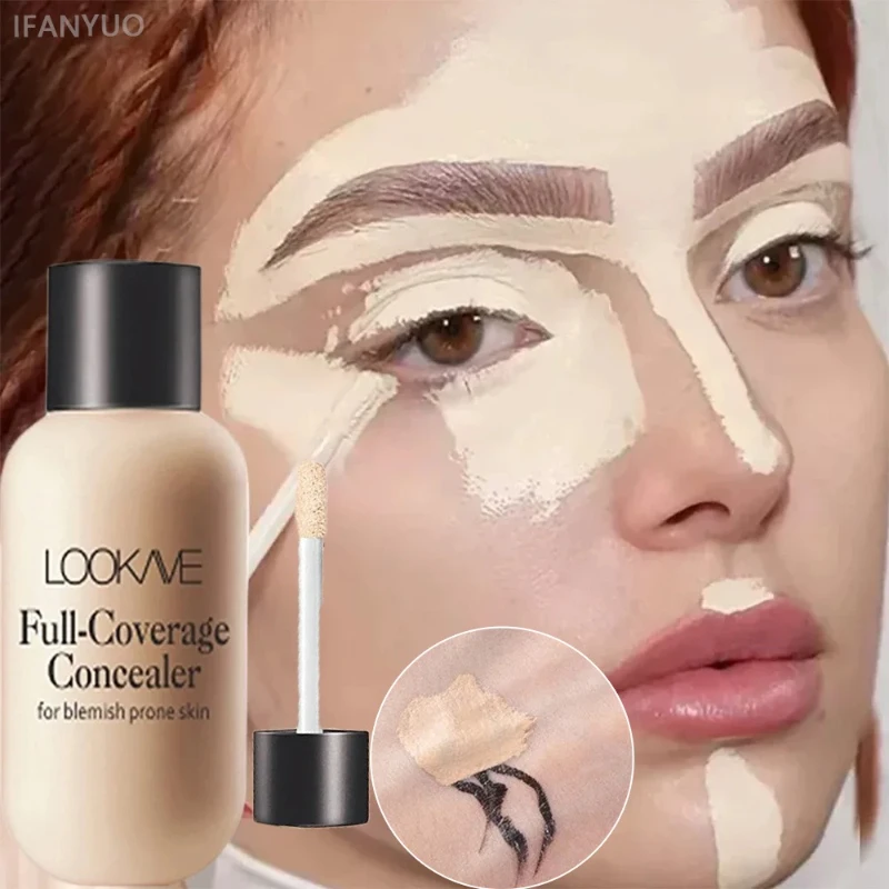 Cobertura completa corretivo líquido creme maquiagem 12ml hidratante olho olheiras rosto fundação à prova dwaterproof água compõem base cosméticos