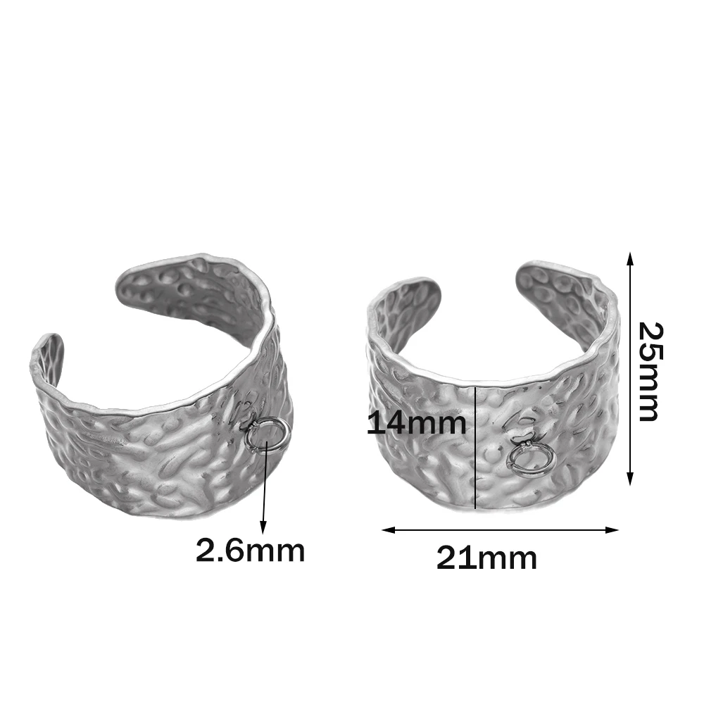 5Pcs Stainless Steel Chunky Wide Rings for DIY Jewelry Making