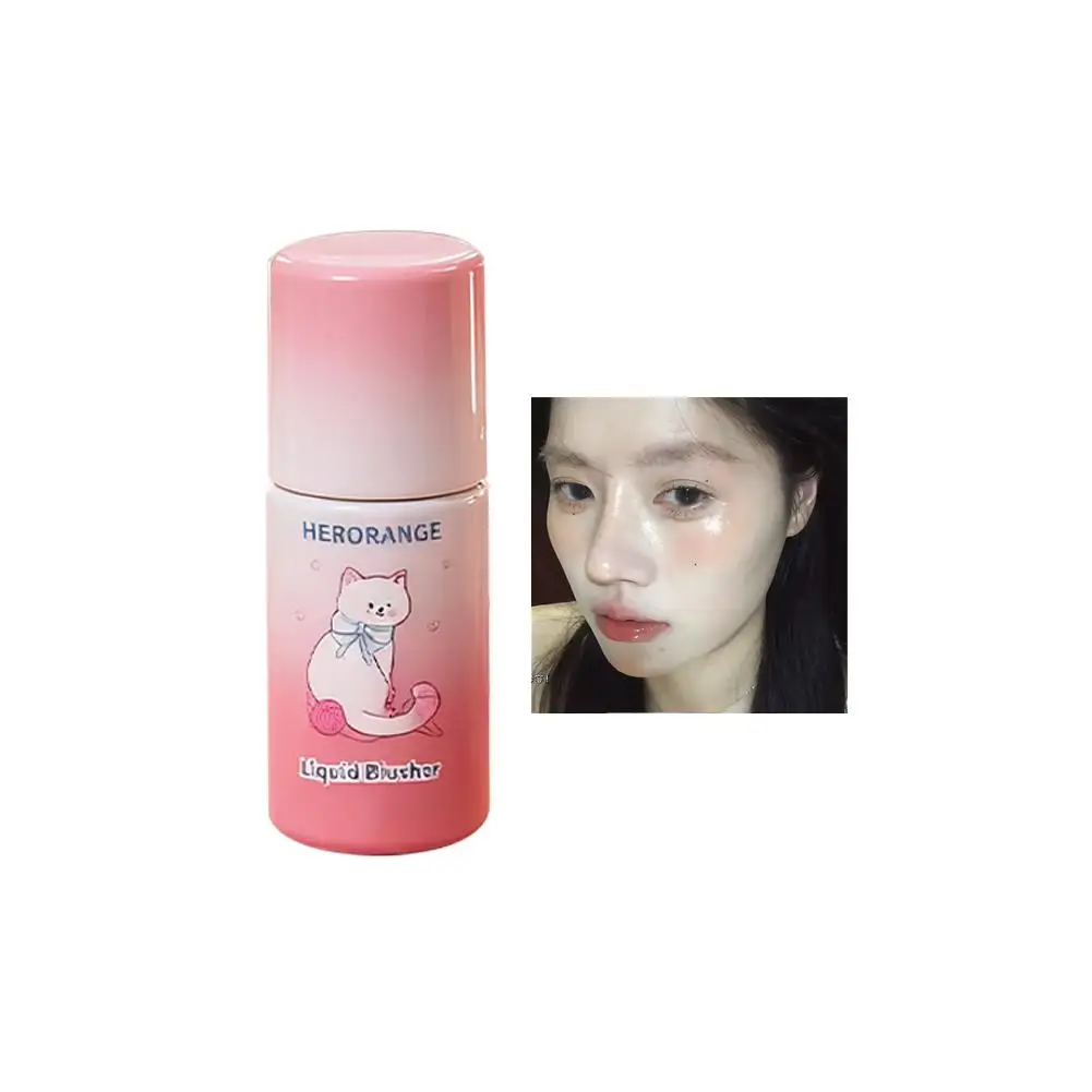1 stks Vloeibare Blush Facial Matte Make-up Blusher Met Spons Borstel Tip Blijvend Gemakkelijk Te Kleur Make Up Fluwelen Rouge Cosmetica