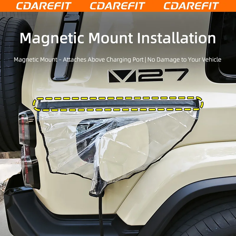 Magnetic Waterproof Charging Port Rain Cover Fit Chery iCAR All Series, New Energy Car Charger Gun Rain Shield Modification Part