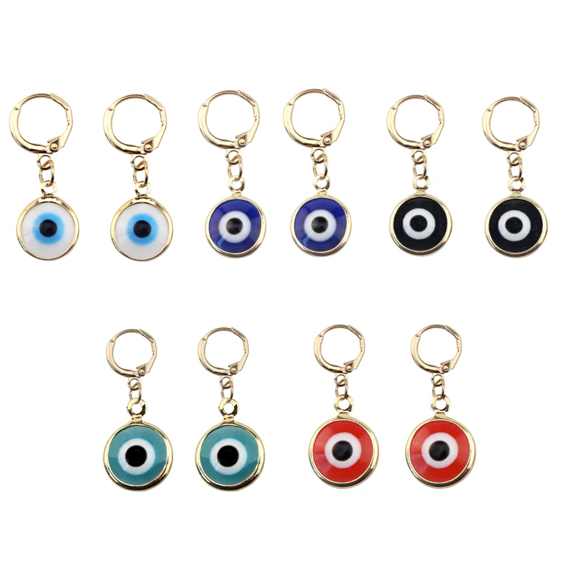 Shiny Crystal Turkish Evil Eye Earrings New Fashion Minimalist Blue Eye For Women Men Wedding Party Jewelry Gifts