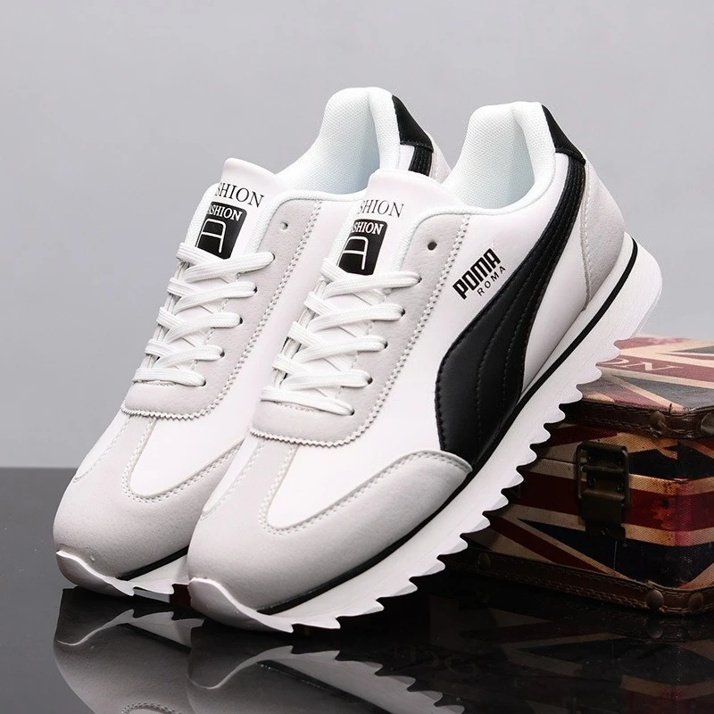 

European station ins tide Forrest Gump shoes men's leather running couple breathable casual white shoes