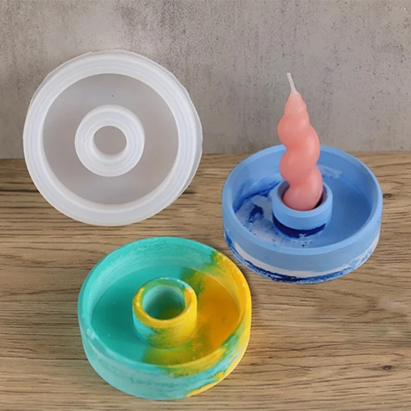 DIY Candle Candle Holder Silicone Mold Christmas Mould Aroma Candle Bottom Bracket Making Plaster Drip Resin Ornament Molds