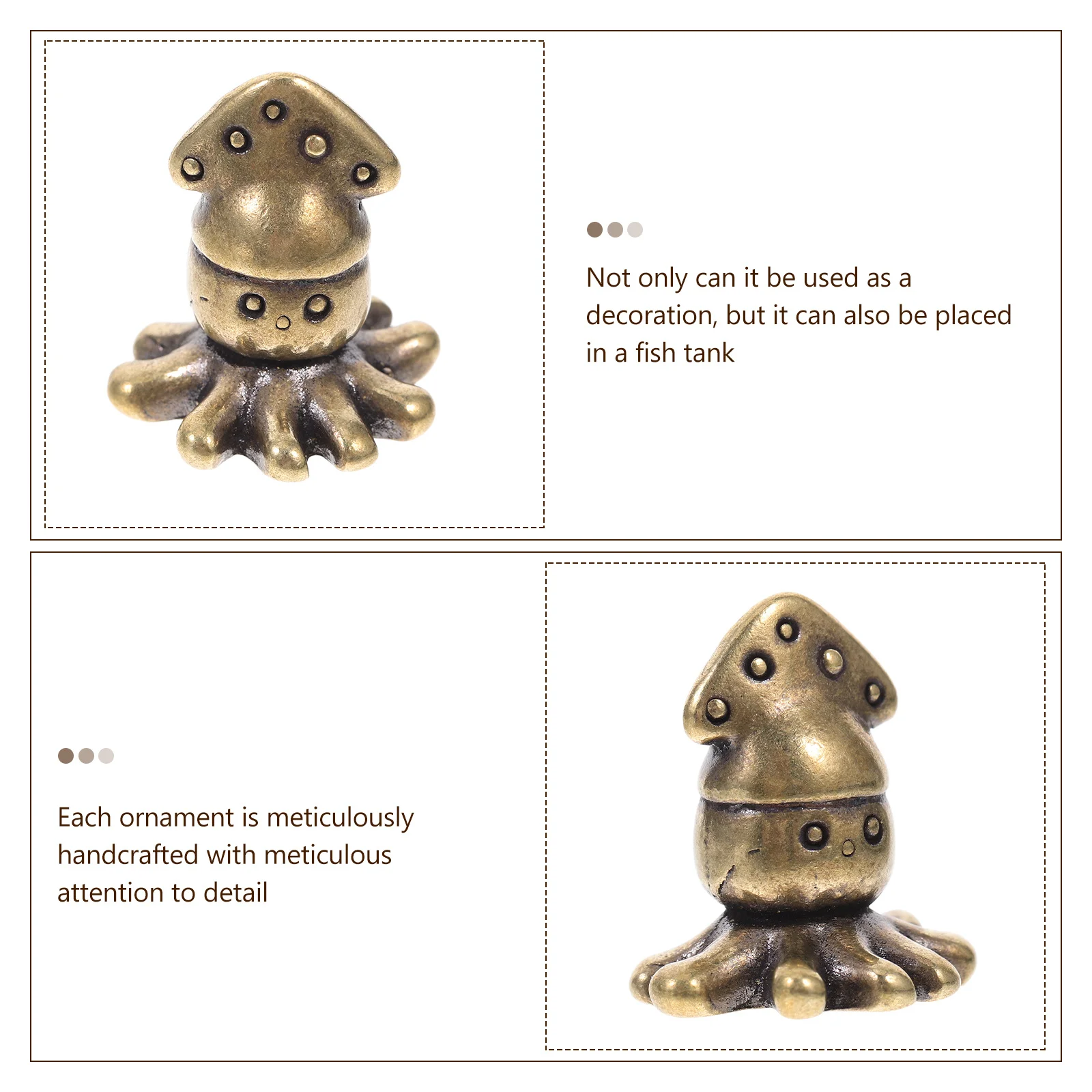 

Brass Small Cuttlefish Sculpture Cute Mini Ocean Animal Aquarium Desk Decor Fish Tank Decoration Creative Brass Animal Ornament