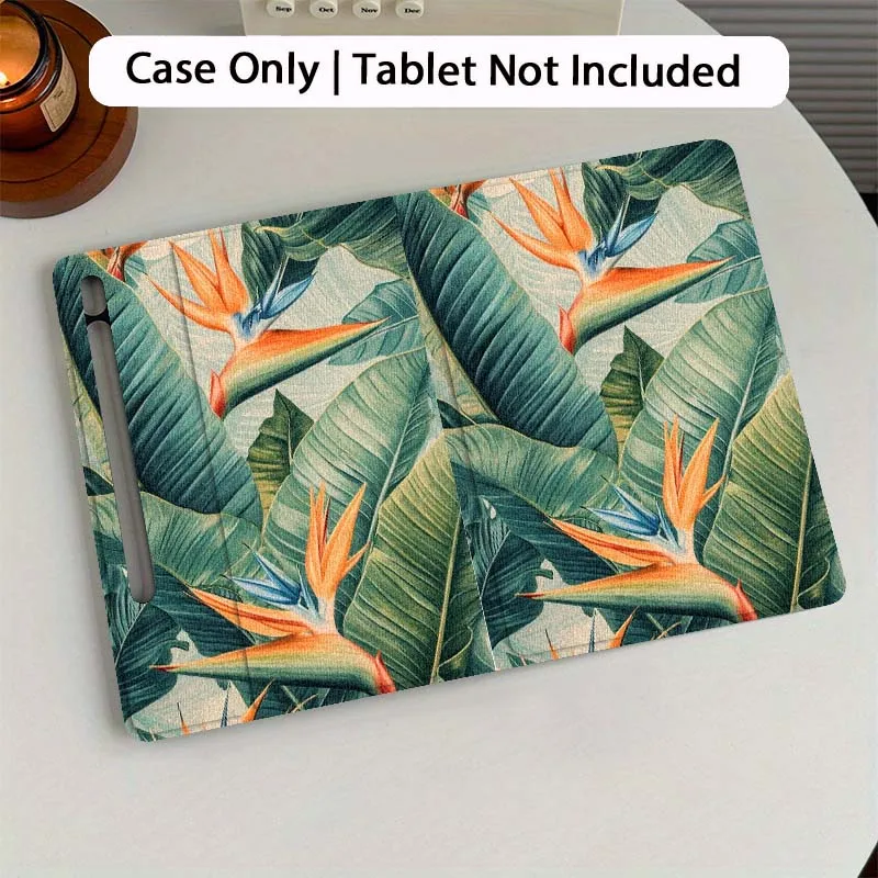 

Pink Tropical Leaf Pattern Tablet Case For Samsung Galaxy Tab S7 S8 S9 S10 FE Plus 12.4 13.1 Inch