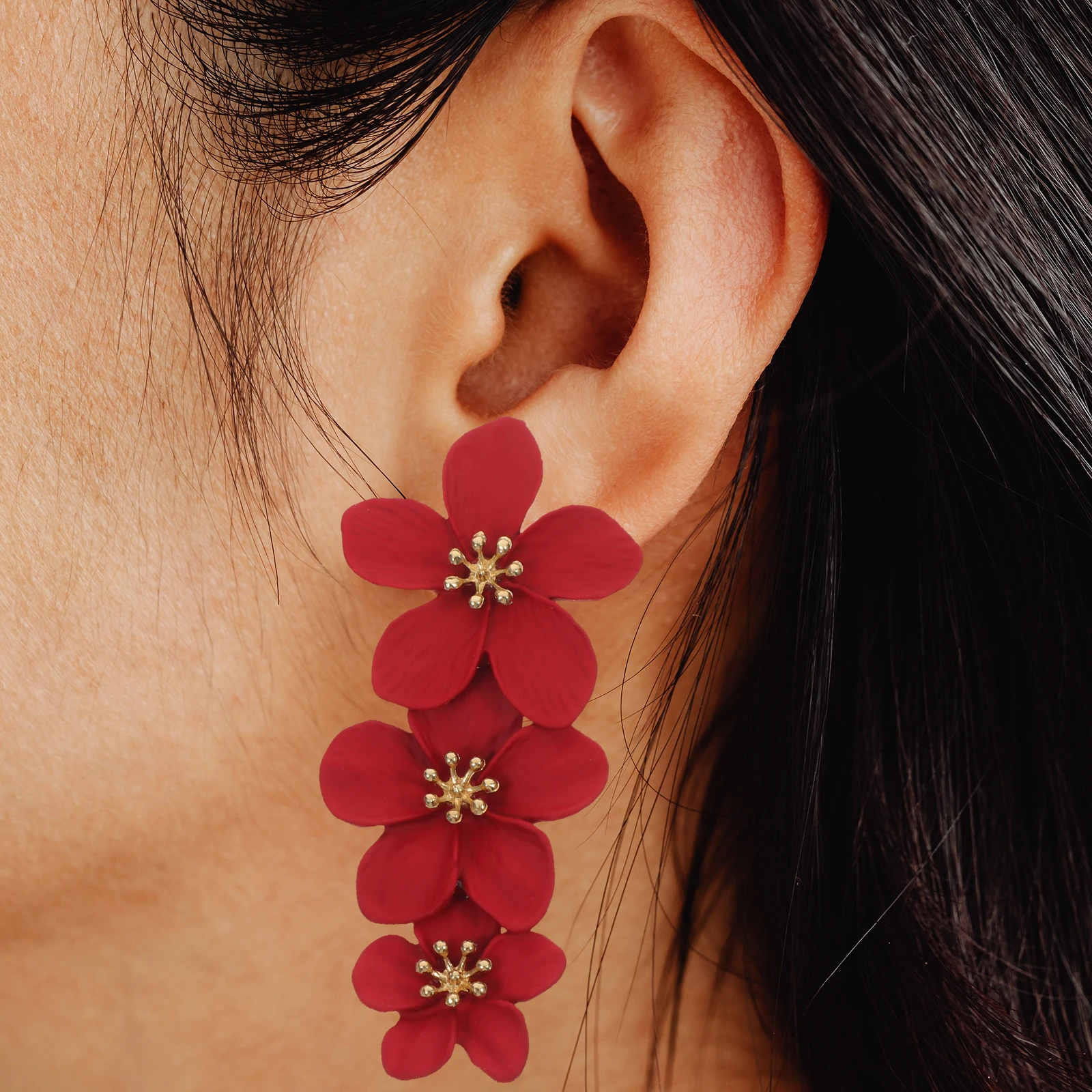 

1Pair Flower Earrings Alloy Studs Modern Minimalist Design Lightweight Daily Wear Party Accessories for Women Flower Earring