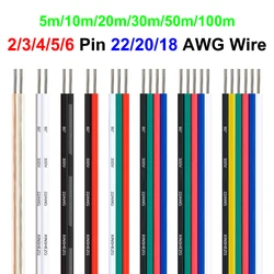 2/3/4/5/6pin Electrical Wire LED Cable 5-100m 5/12/24V JST Extension Connector Cable For RGB RGBW RGBWW WS2812B LED Strip Lights