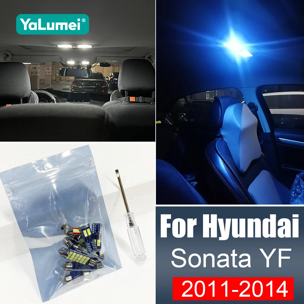 For Hyundai Sonata YF 2011 2012 2013 2014 5PCS Canbus Error Free 12V LED Car Interior Dome Reading Lamps Trunk Light Accessories