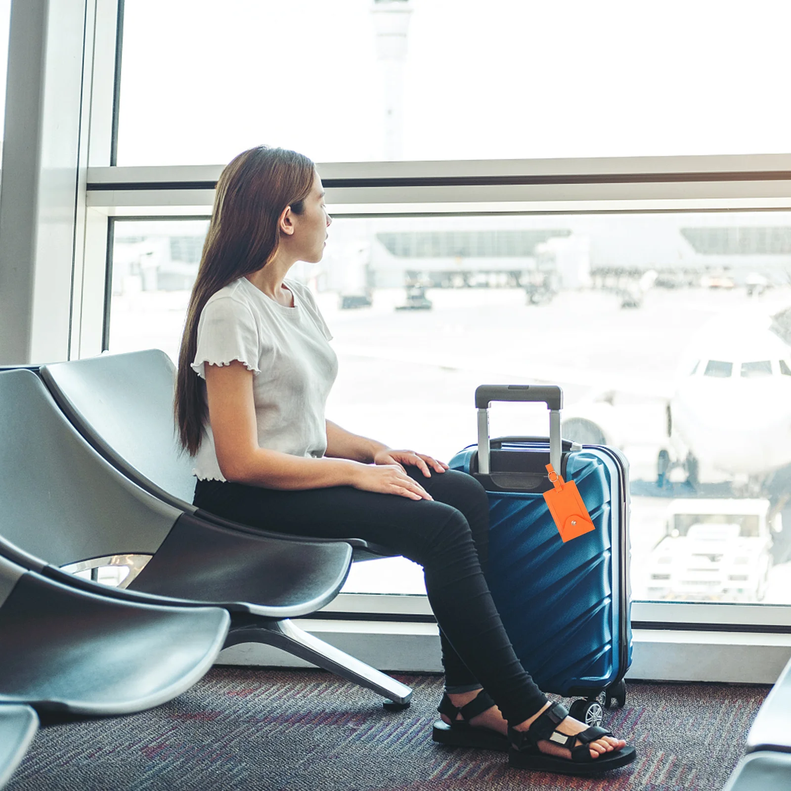 

2Pcs Luggage Id Labels PU Material with Name Address Info Holder Portable Compact Design Suitable for Air Travel Boarding Pass