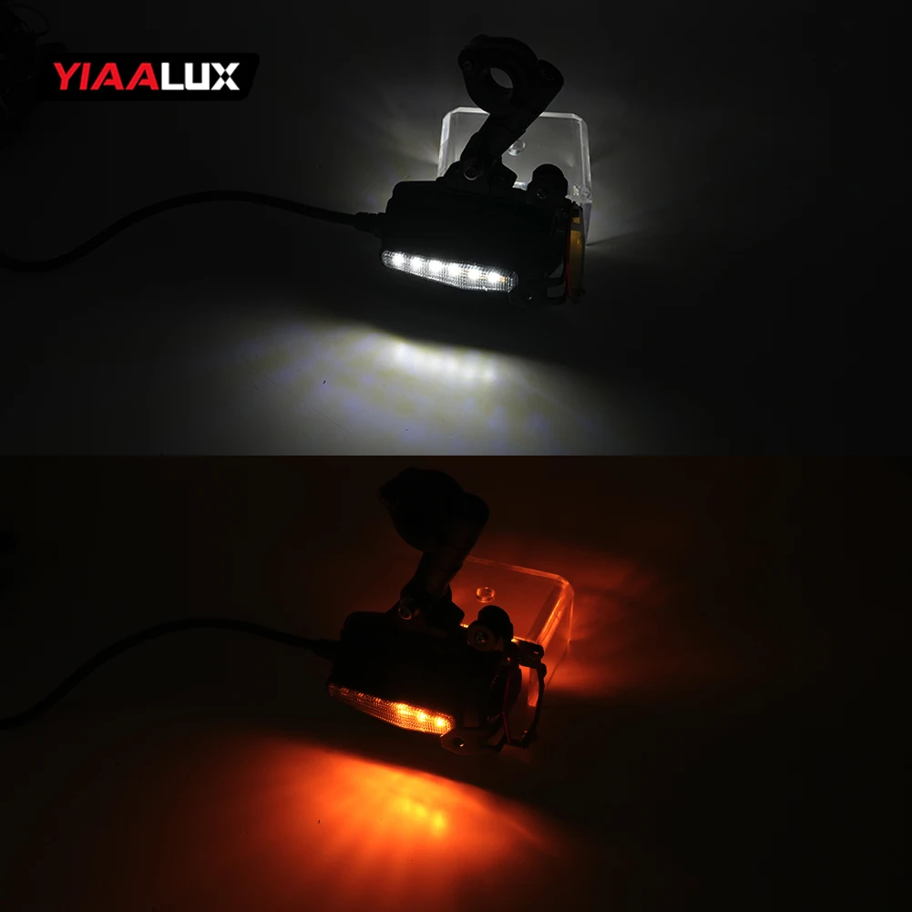 YIAALUX المصباح مع التبديل الأضواء أصفر أبيض القيادة أضواء كشاف العمل دراجة نارية سكوتر الضباب الخفيف