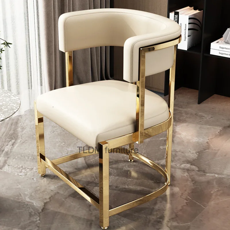 Ergonomic Designer Arm Dining Chair Accent White Office Dining Chairs Gold Luxury Chaises Salle Manger Home Furniture LK50CY