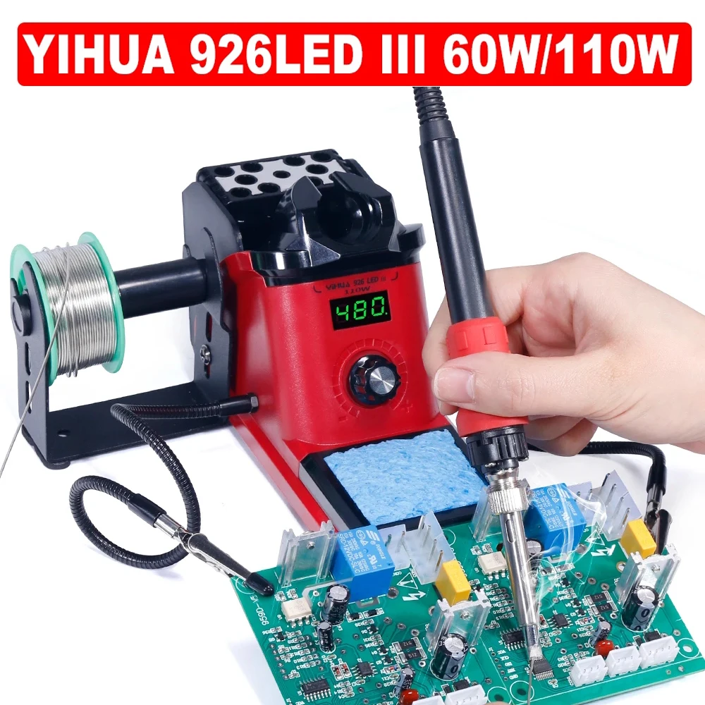 YIHUA 926LED-III 110/60W Soldering Station Machine Adjustable Temperature Digital Electric Soldering Iron Kit V3 Equipment EU US