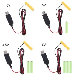 LR03 AAA Battery Eliminator USB Power Supply Cable Replace 1 to 4pcs AAA 1.5V Battery For Electric Toy Flashlight Clock