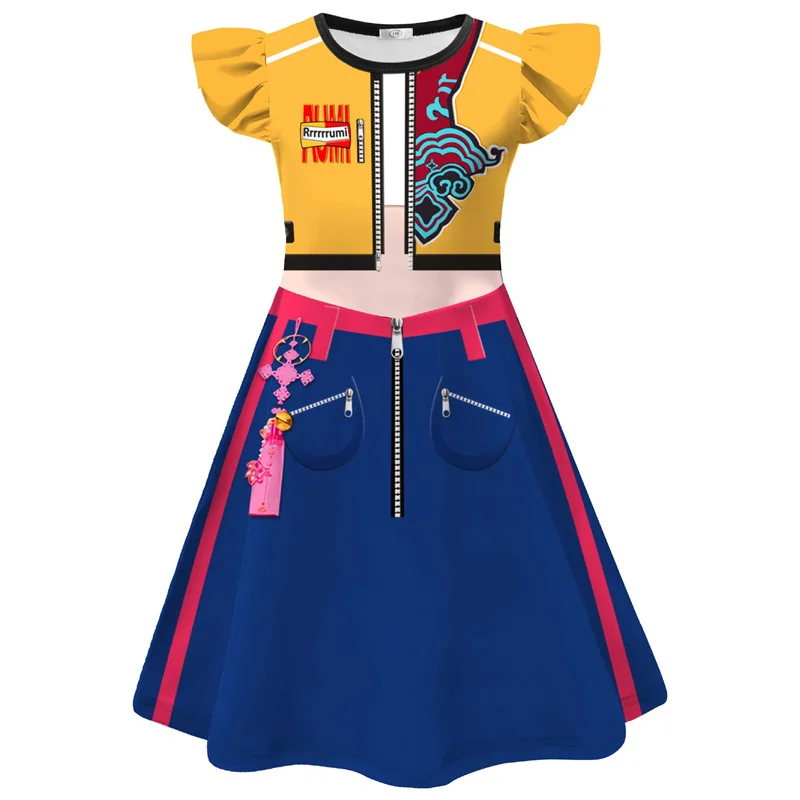 KPop Rumi Cosplay Kostuum Pruik Tas Kinderen Meisjes Halloween Carnaval Comic-con Party Rollenspel Outfits
