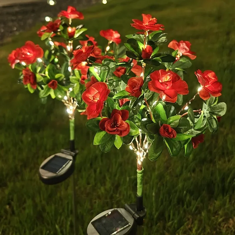 Led Solar Azalea Flower , Courtyard Lamp, Garden Decoration Lamp, Used For Decorating Gardens, Lawns, Paths, And Festivals