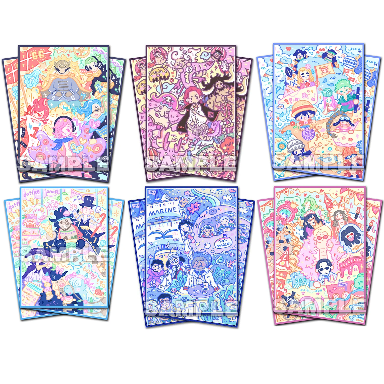 60-ピース-セット-67x92mm-diy-ワンピース-oka-shichibukai-かわいいカードスリーブ-opcg-四皇カード保護カバーアニメカードギフトおもちゃ