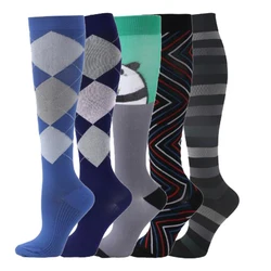 Men's Women's Compression Socks Are Suitable For Outdoor Running Socks Cycling Rugby Golf Nurses Medical Edema Stripes Stars