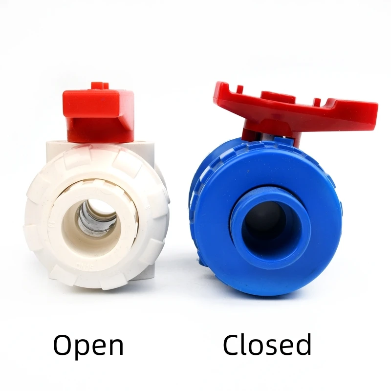 1PC I.D 20~63mm PVC Double Union Ball Valve Garden Irrigation Switch Valve UPVC Pipe Fittings Aquarium Fish Tank Accessories