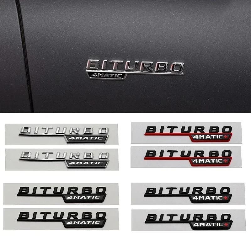 

2pcs ABS BITURBO 4MATIC Car Rear Trunk Emblem Fender Badge Sticker For Mercedes Benz 14-16 C43 E43 GLE43 GLC43 W204 W203 W211