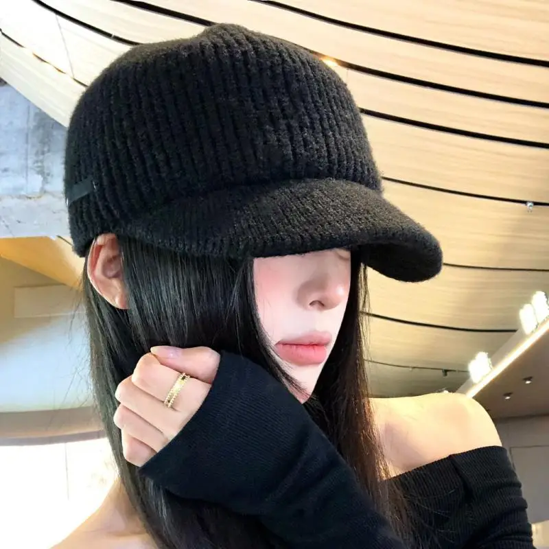 Women's Knit Baseball Cap Soft Thermal Adjustable All Match Chic Headwear for Women Daily Commute Travel Walking