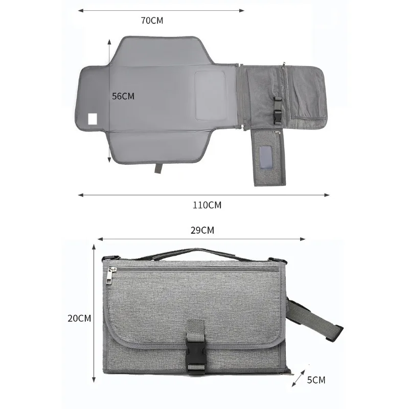 Portable Baby Urine Septum Multi-function Portable Diaper Pad Travel Outdoors Folding Diaper Bag