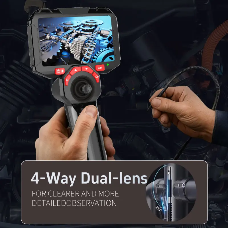 Borescope camera 6.5mm single/dual lens 720 ° steering handheld HD automotive maintenance pipeline inspection endoscope camera