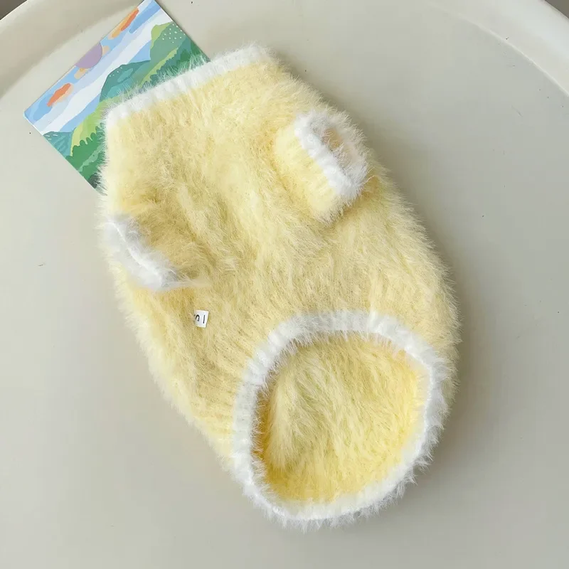 เสื้อสเวตเตอร์สัตว์เลี้ยงสีพื้น เสื้อผ้าสุนัขตัวเล็ก เสื้อคลุมสุนัขสำหรับฤดูใบไม้ร่วงและฤดูหนาว เสื้อผ้าลูกสุนัข เสื้อผ้าสุนัขสำหรับสุนัขพันธุ์เล็ก