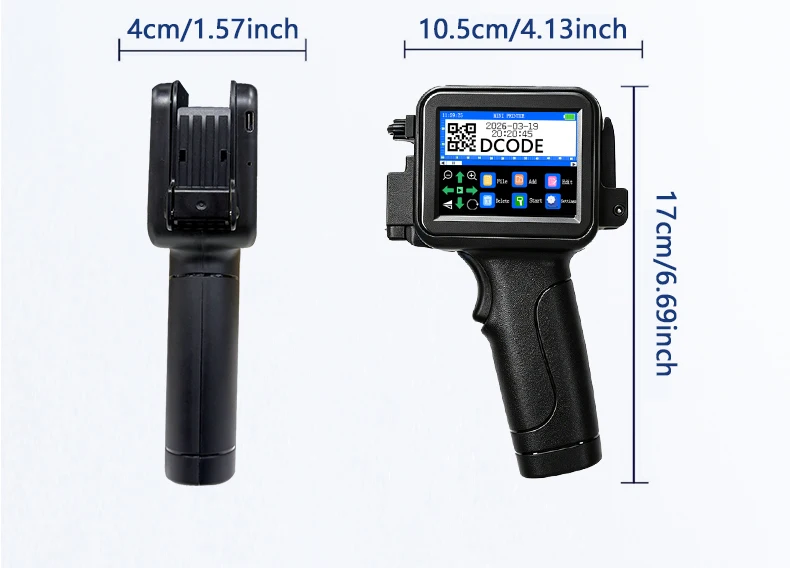 XTMINI 12.7mm Handheld Inkjet Printer Portable Printers Text QR Barcode Batch Nu