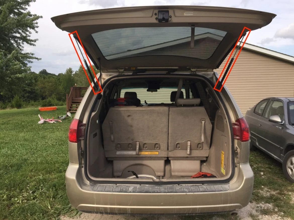Auto Pop-Up Trunk Struts for Toyota Sienna (XL20) 2004-2010 Minivan Automatic Opening Gas Lift Supports with Springs