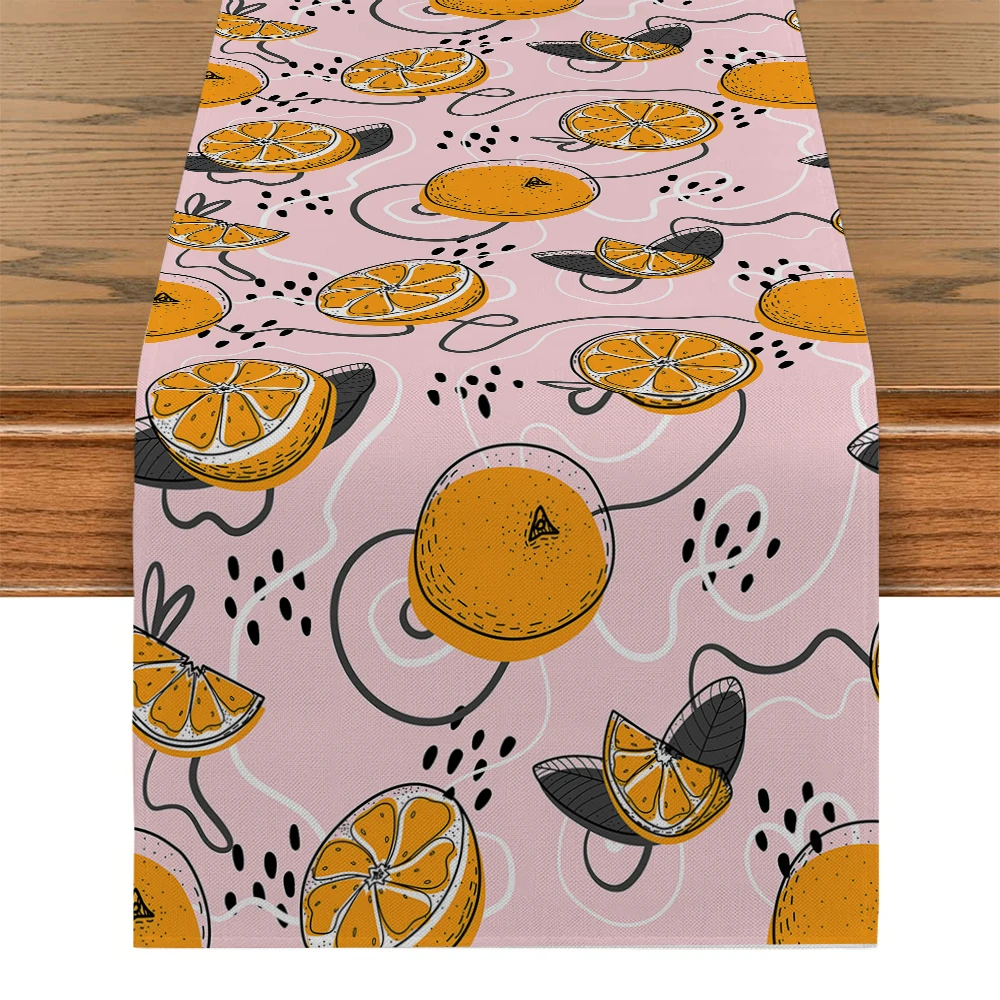 Tropical Plants Fruit Orange Table Runners Tablecloth Home Decoration Dining Tables Table Runner Wedding Party Tablecover