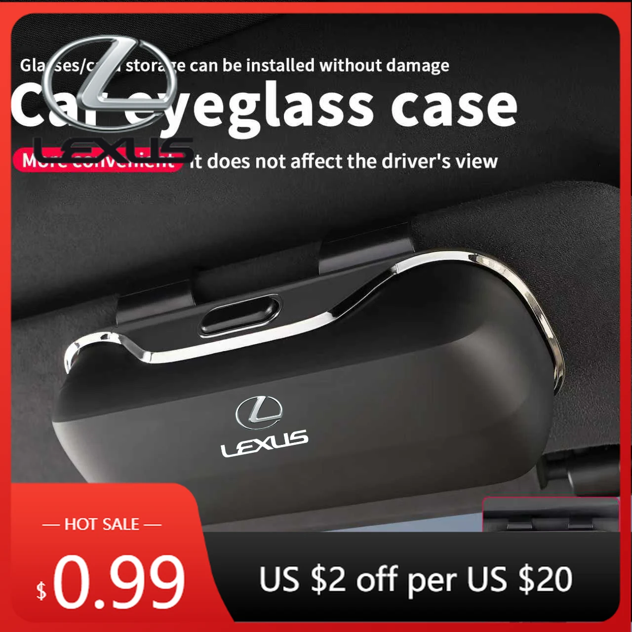 

Универсальный чехол-наклейка для автомобильных очков для Lexus NX, UX, RX, ES, LBX, TX, LM Series 2025 – Подходит для внутреннего пространства Lexus