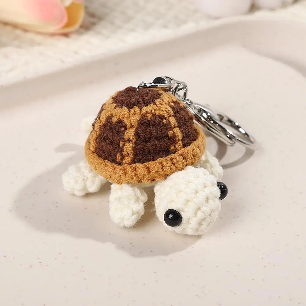 Porte-clés tortue créatif fait à la main, tricot mignon, breloque pour sac à dos suspendu au Crochet, Mini pendentif tortue, cadeau pour enfants