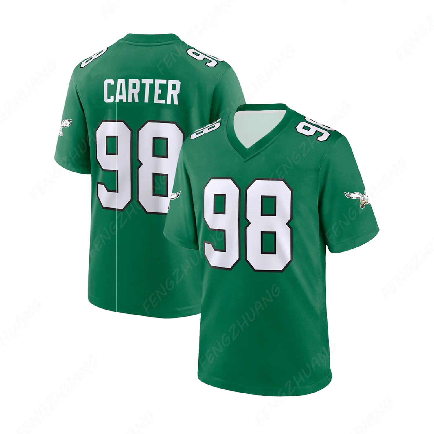 Jalen Carter Philadelphia Eagles Game Jersey Outdoor Quick Dry Rugby Jersey unisex Summer Classic Casual Loose T-Shirt New