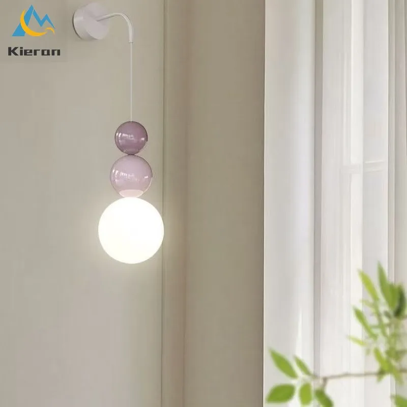 Nordic Modern Candied Gourd LED Wall Lamp Bedroom Study Restaurant Hotel Chandelier Living Room Decor Suspension Wire Wall Lamp