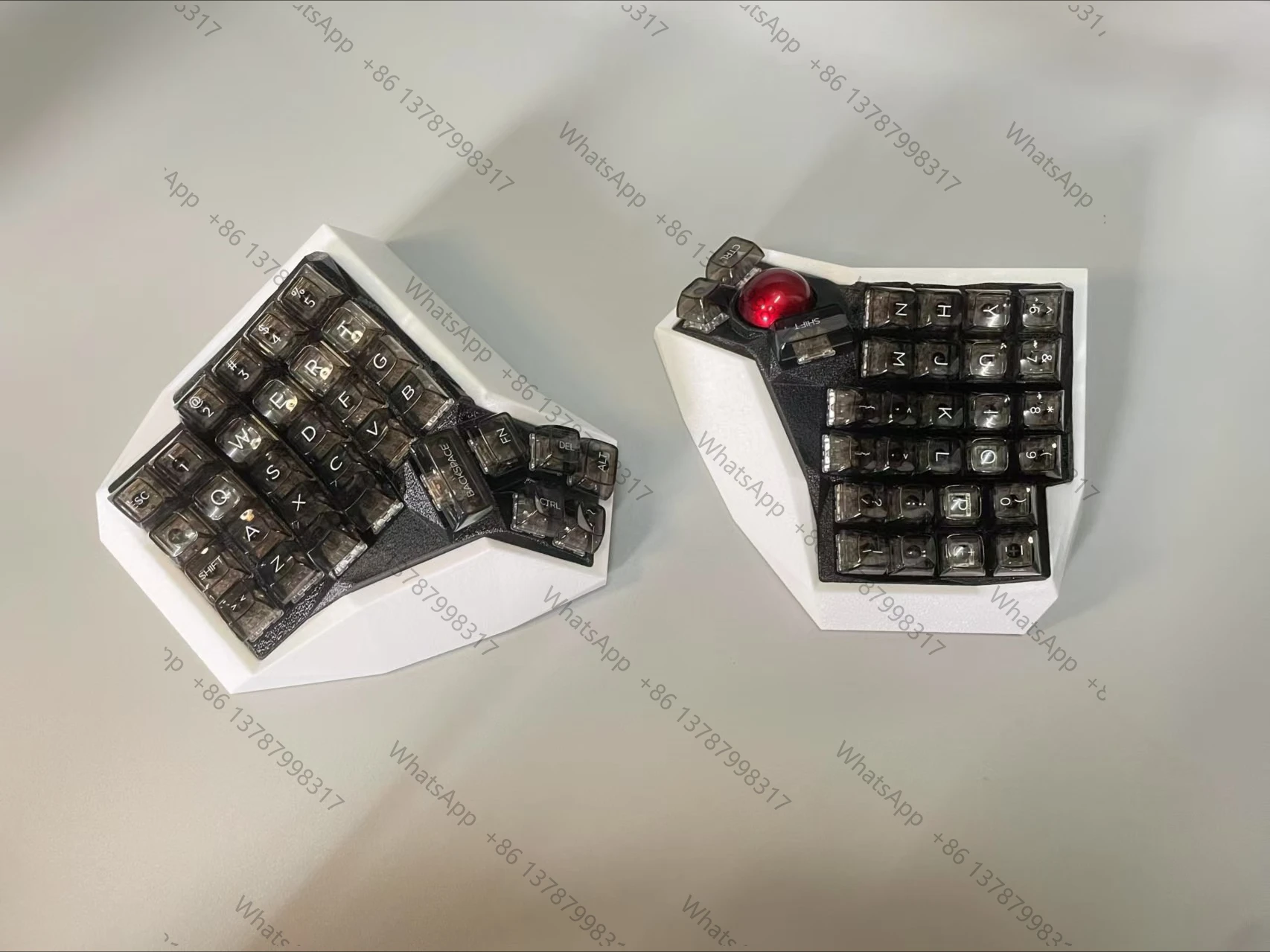 64 Dactyl Trackball Split Mechanical Keyboard Ergonomics PETG Print Hot-swap Bluetooth Wireless 2.4G RGB Curve Split Keyboard