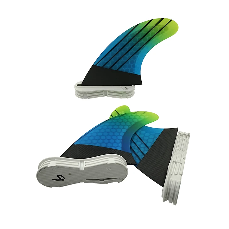 

Surf Tri fin set Double Tabs 2 M surfing fins for surfboard sup board fiberglass honeycomb fins