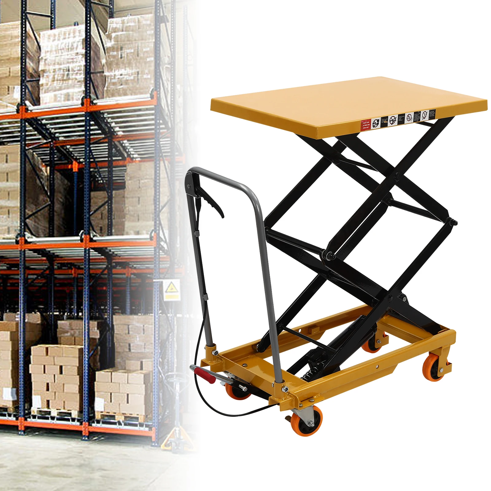 High-Efficiency Hydraulic Lift Table with 330 lbs Load Capacity, Adjustable Height, Durable Steel Build, Easy Control, PU