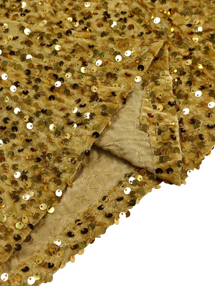 2024 Vintage-Mode Pailletten Frauen Kirche Swing Kleider Lange Hülse O-ansatz Hohe Taille Elegante Glitter Bankett Party Abendkleid – Detail 13