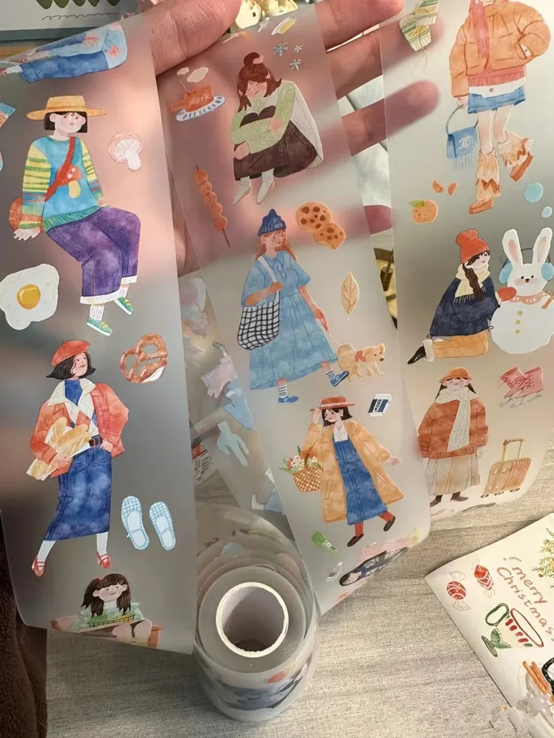 

Милая девушка идеальная жизнь матовые ПЭТ васи ленты ремесло принадлежности сделай сам Скрапбукинг карты создание декора план наклейка