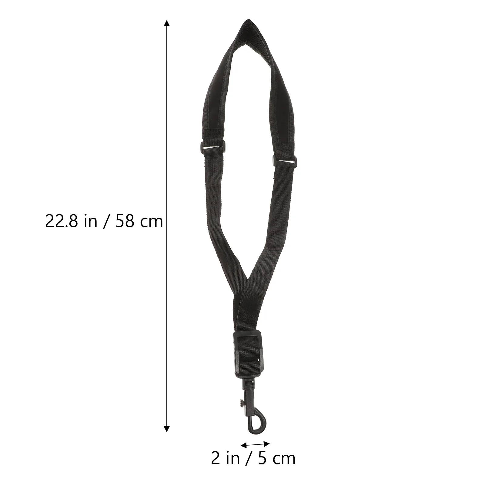 

Saxophone Belt Adjustable Length Durable Nylon Black Elastic Hook Portable Design for Travel and Outdoor 2083x197x059in