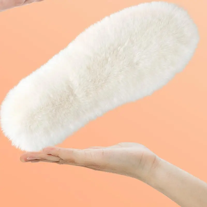 Insoles, Thick Warm Wool Insoles Fluffy Fleece Replacement for Shoes Boots Slippers