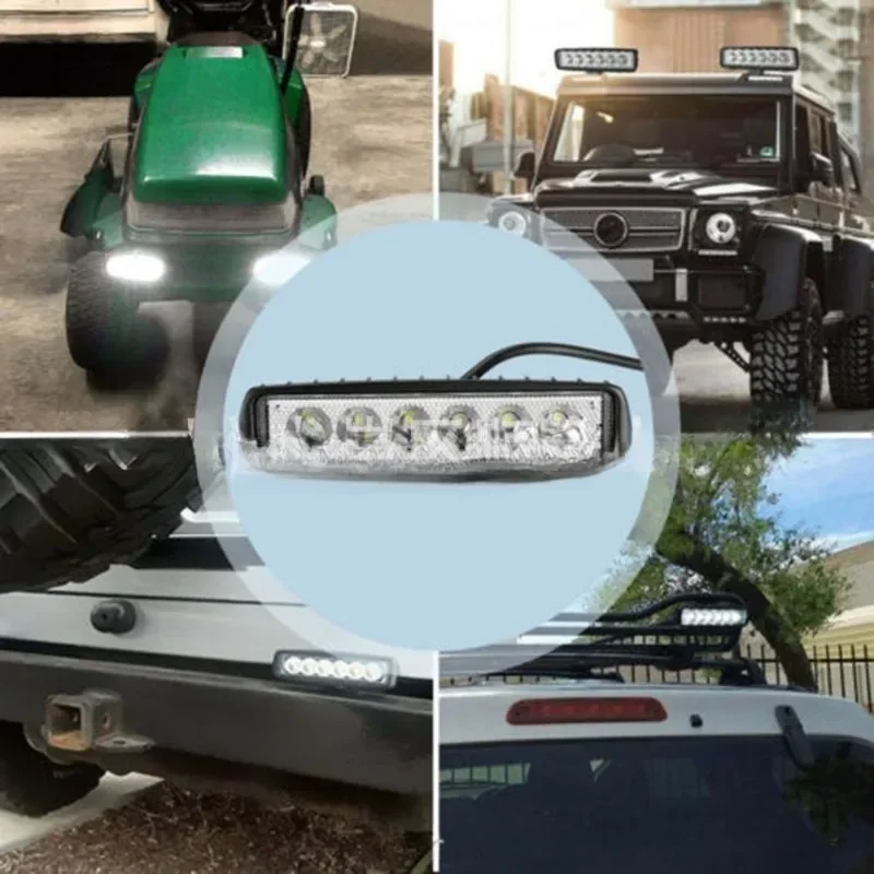 Universal Offroad Automobile Truck Driving Fog Headlights DRL Driving Lamp 12V24V 6 LED Car Work Light High Bright Spotlight