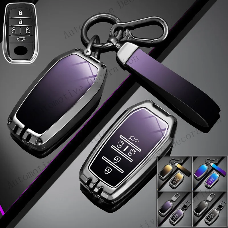Z+ Zinc Alloy TPU Car Smart Key Fob Case Cover For Toyota Previa Alphard 2014-2020